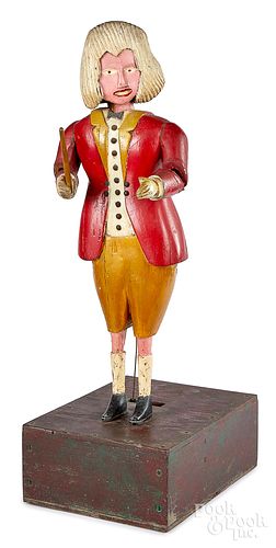 Carved and painted conductor automaton