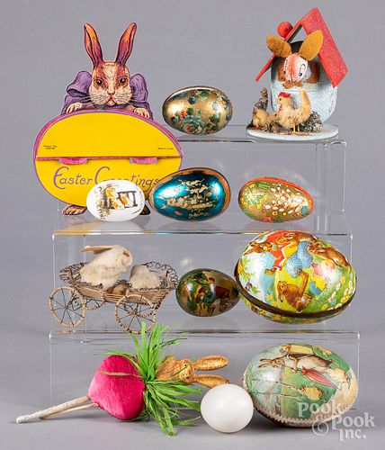 Group of Easter egg candy containers, etc.