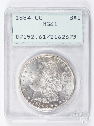 1884-CC Morgan silver dollar PCGS MS61.