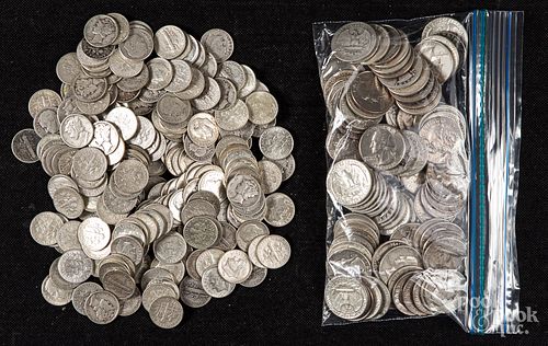 Silver quarters and dimes, 36.2 ozt.
