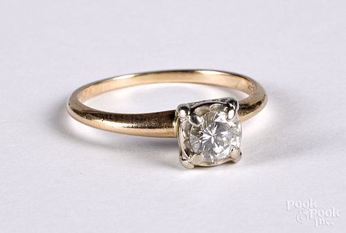 14K gold and diamond ring, size 7 1/2