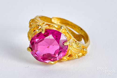 High grade gold and gemstone ring