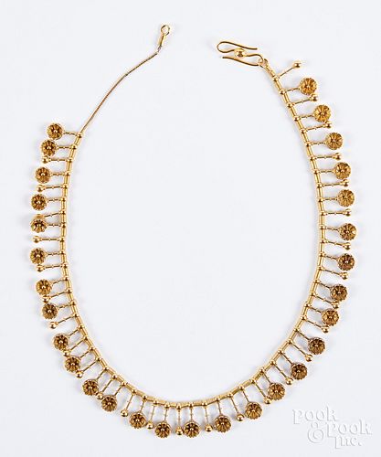18K gold necklace, 19 dwt.