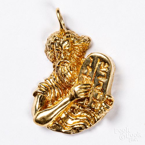 14K gold Moses pendant