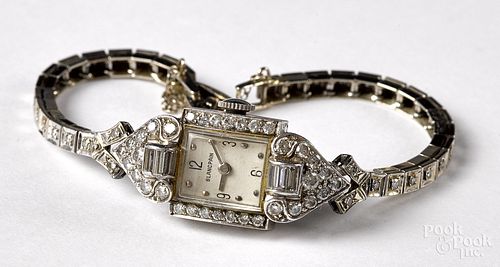 Blancpain platinum and diamond ladies wristwatch