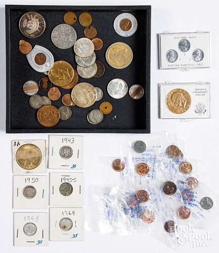US coins, to include a Peace dollar