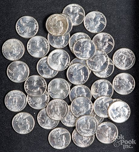 Forty uncirculated 1960 quarters.