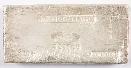 Engelhard 100 ozt. fine silver bar.