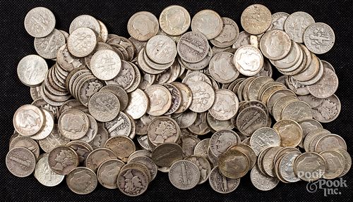 Roosevelt and Mercury silver dimes, 17.3 ozt.
