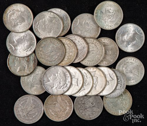 Twenty-five silver dollars
