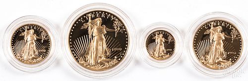 American Eagle gold bullion four coin proof set.