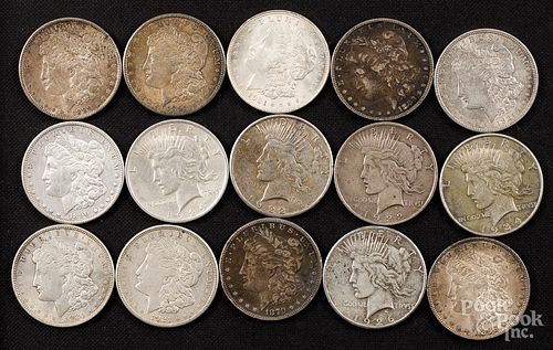 Fifteen silver dollars