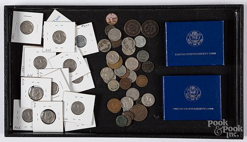 Collection of US coins, to include large cents