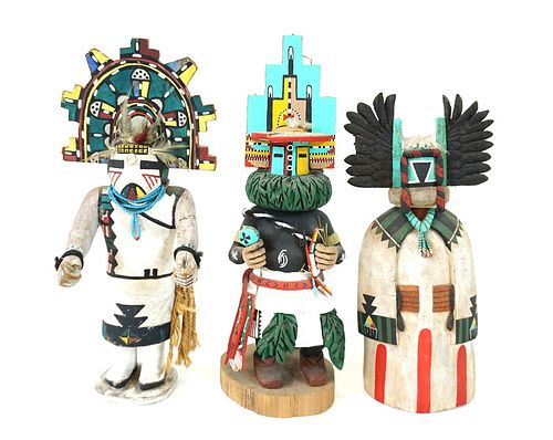Three (3) Hopi Kachina Native American Dolls
