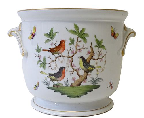 Herend Rothschild Bird Large Porcelain Cache Pot
