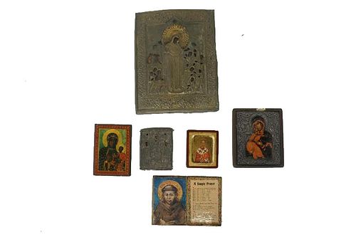 Six (6) European Religious Byzantine Icons