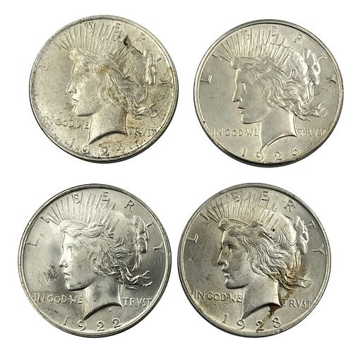 Peace Dollar Lot 1922 1923 1924 1926 Silver Peace