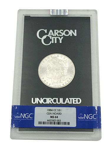 1884-CC Morgan Silver Dollar Coin GSA Hoard