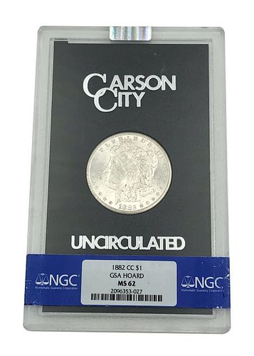 1882-CC Morgan Silver Dollar Coin GSA Hoard