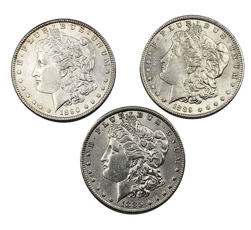 Morgan Silver Dollar Lot 1885 1889 1890-S