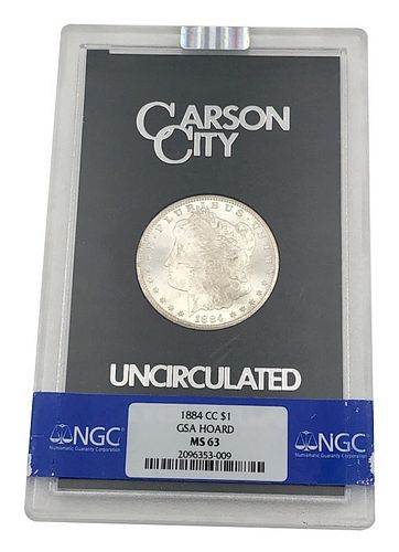 1884-CC Morgan Silver Dollar Coin GSA Hoard