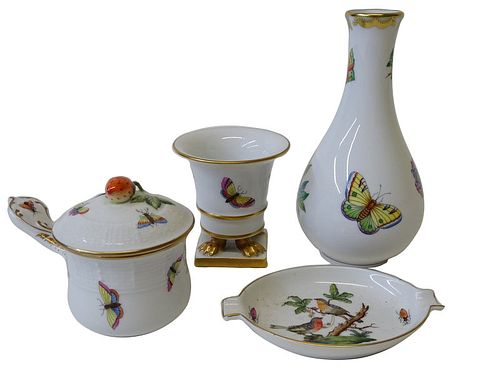 Four (4) Herend Porcelain Miscellaneous Pieces