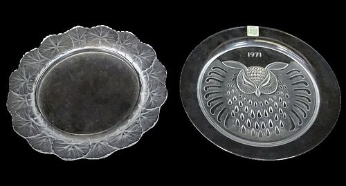 Pair of Lalique Crystal Plates