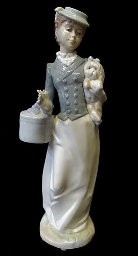 Nadal by Lladro Lady with Dog Porcelain