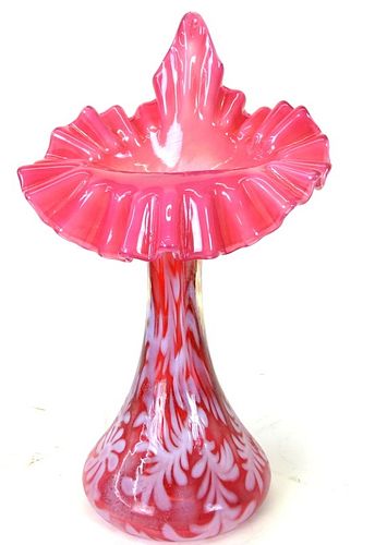 Tulip Cranberry Glass Vase