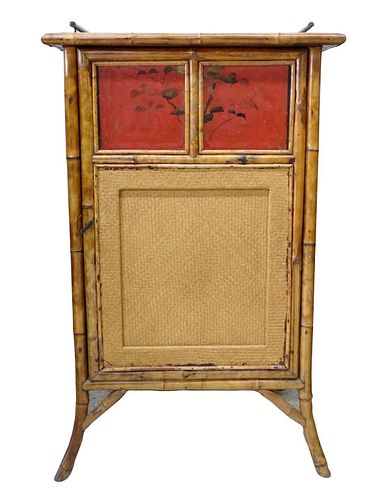 English Victorian Bamboo Chinoiserie Cabinet