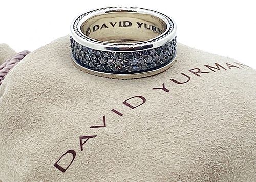 DAVID YURMAN 925 DIAMOND STREAMLINE PAVE THREE ROW BAND