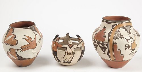 Three Native American Pottery Jars