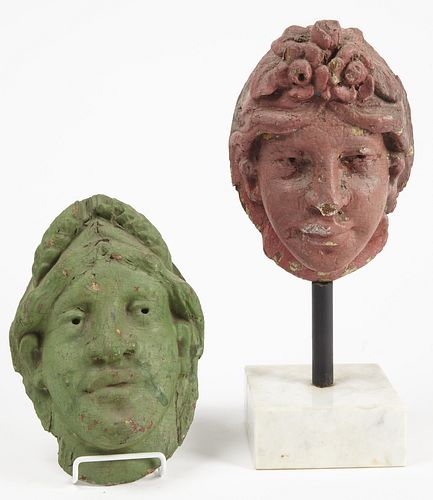 Pair of Carved Carousel Heads