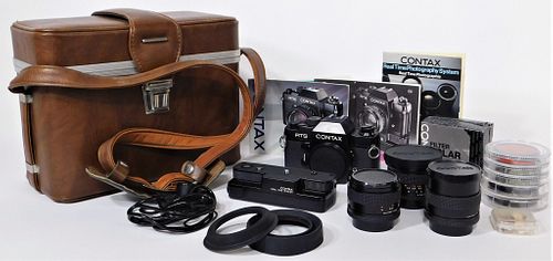 Yashica Contax RTS SLR Camera, with 3 Lenses #1