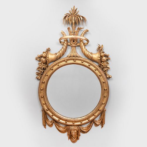 Unusual Regency Giltwood Mirror