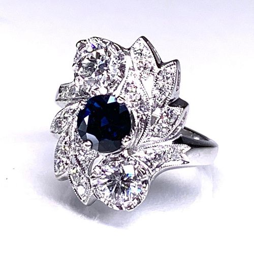 Ladies Fine Sapphire and Diamond Ring