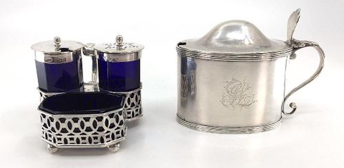 Group of English Silver Condiment Dishes