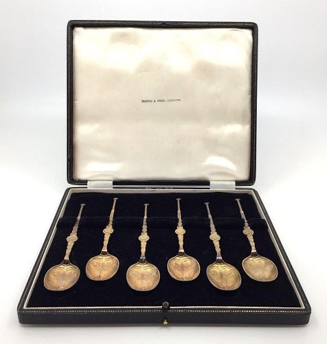 Six Queen Elizabeth II Coronation Spoons in Fitted Case