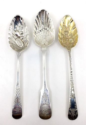 English and Scottish Silver Berry Spoons