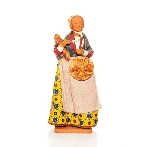 VINTAGE FLORENCE CLAY POTTERY FIGURINE, BAKER WOMAN
