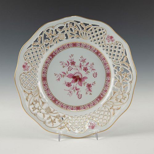 SCHUMANN ARZBERG RETICULATED PINK AND GILT PLATE