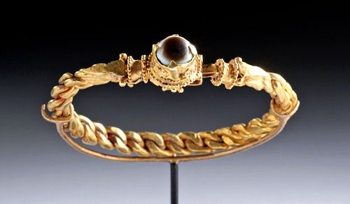 Byzantine 20K+ Gold & Agate Bracelet 65.7 g
