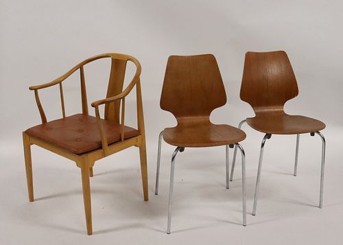 3 Fritz Hansen Chairs.