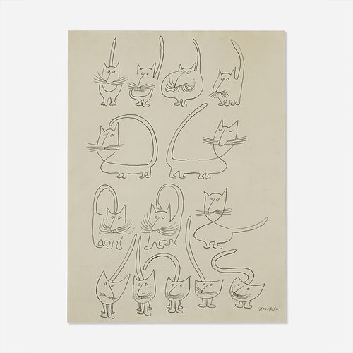 Saul Steinberg, Untitled (Cats)
