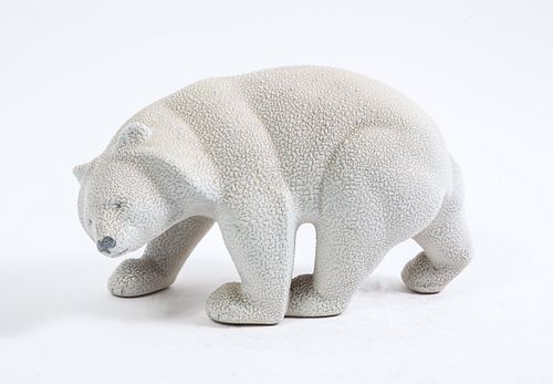 French Sevres Faience Polar Bear Sculpture