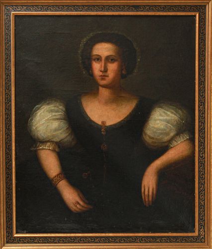 Continental School Portrait of a Woman 19th C. Oil