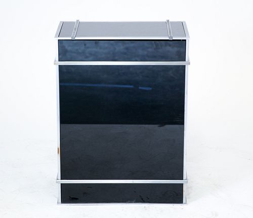 Art Deco Manner Black Glass Storage Cabinet