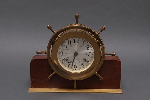 Seth Thomas "Helmsman" Brass Mantel Clock