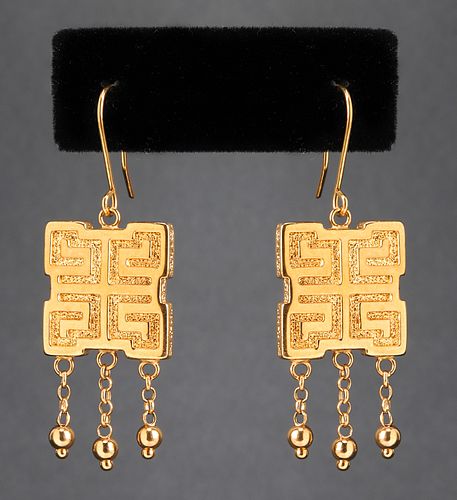 Milor Italian 14K Yellow Gold Asian Style Earrings