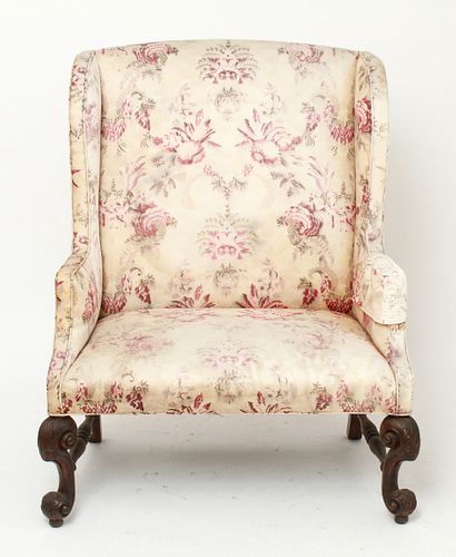 Upholstered Wingback Parlor Arm Chair